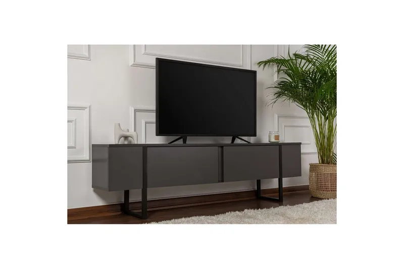 TV-bänk Serenity Antracit Svart - Antracit Svart - Möbler - Tv möbel & mediamöbel - TV bänk & mediabänk