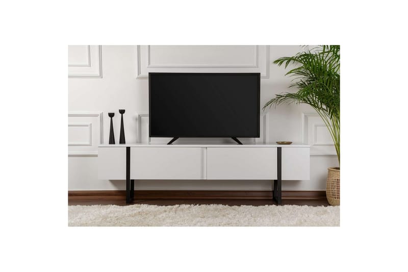 TV-bänk Serenity Vit Svart - Vit Svart - Möbler - Tv möbel & mediamöbel - TV bänk & mediabänk
