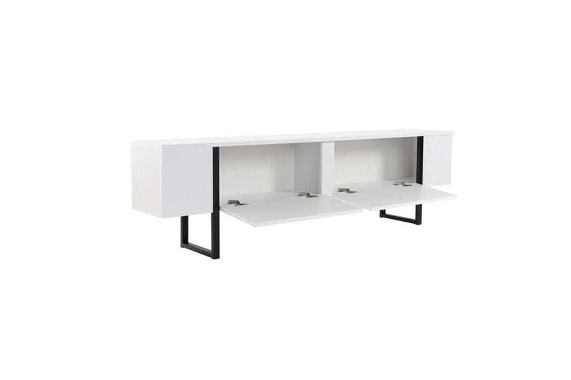 TV-bänk Serenity Vit Svart - Vit Svart - Möbler - Tv möbel & mediamöbel - TV bänk & mediabänk