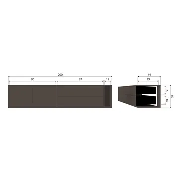 Tv-bänk Settle 200 cm - Mellanbrun - Möbler - Tv möbel & mediamöbel - TV bänk & mediabänk