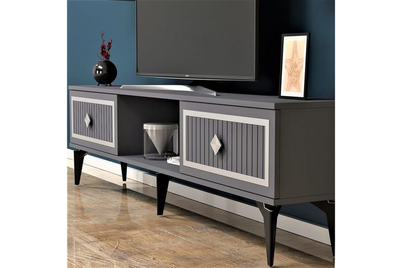 TV-bänk Sivaji Antracit / Argentu - Antracit / Argentu - Möbler - Tv möbel & mediamöbel - TV bänk & mediabänk