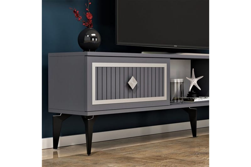 TV-bänk Sivaji Antracit / Argentu - Antracit / Argentu - Möbler - Tv möbel & mediamöbel - TV bänk & mediabänk