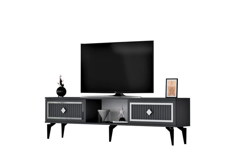 TV-bänk Sivaji Antracit / Argentu - Antracit / Argentu - Möbler - Tv möbel & mediamöbel - TV bänk & mediabänk