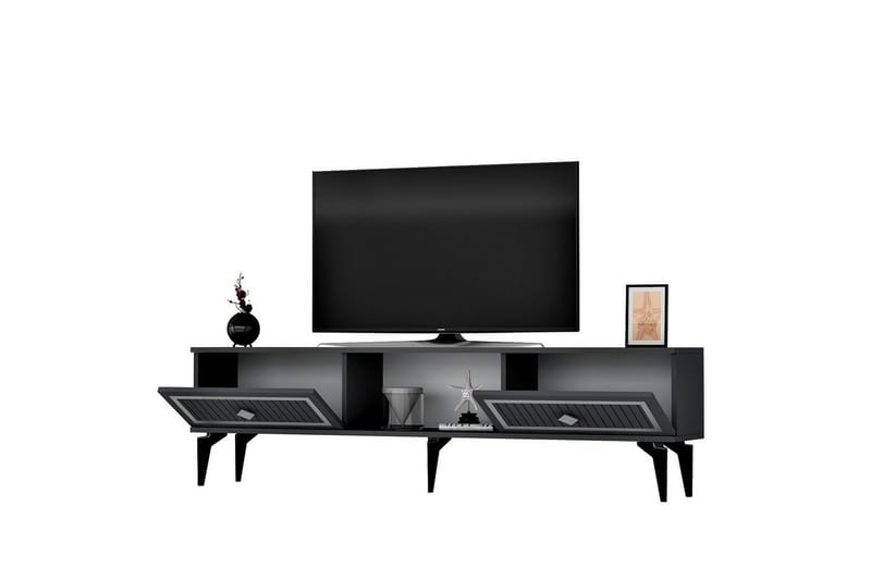TV-bänk Sivaji Antracit / Argentu - Antracit / Argentu - Möbler - Tv möbel & mediamöbel - TV bänk & mediabänk