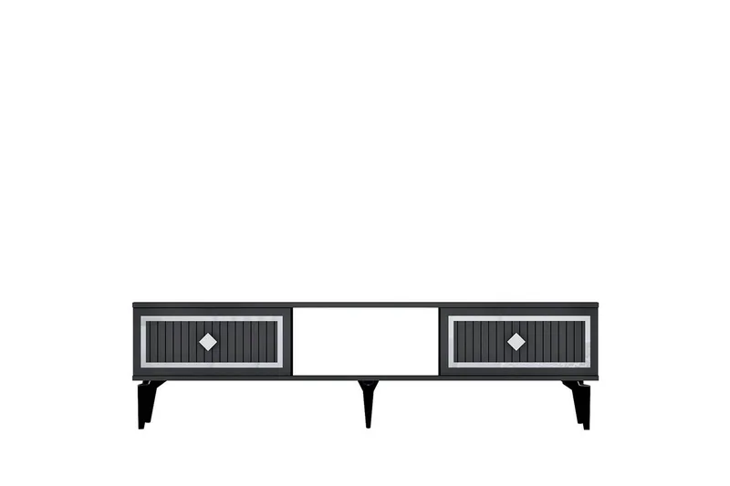 TV-bänk Sivaji Antracit / Argentu - Antracit / Argentu - Möbler - Tv möbel & mediamöbel - TV bänk & mediabänk