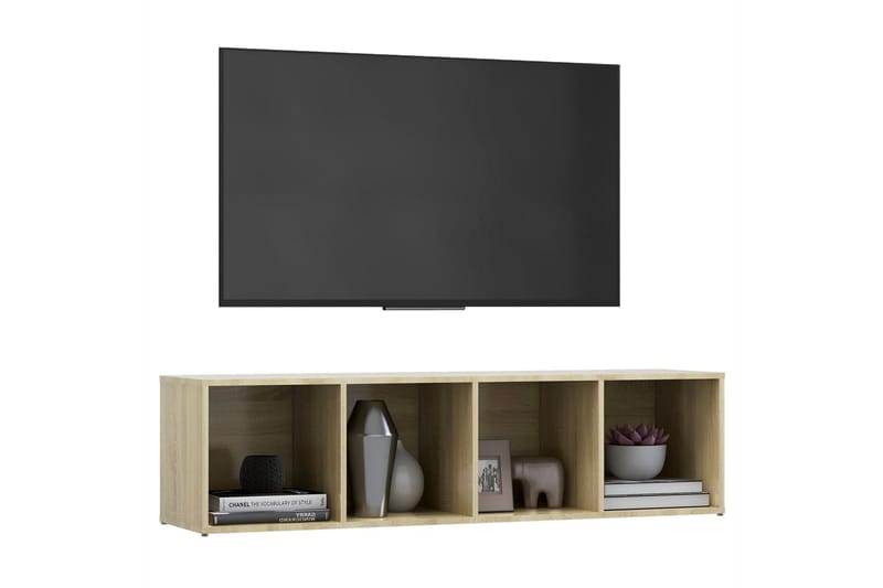 TV-bänk sonoma-ek 142,5x35x36,5 cm spånskiva - Brun - TV bänk & mediabänk