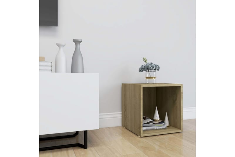 TV-bänk sonoma-ek 37x35x37 cm spånskiva - Brun - Möbler - Tv möbel & mediamöbel - TV bänk & mediabänk