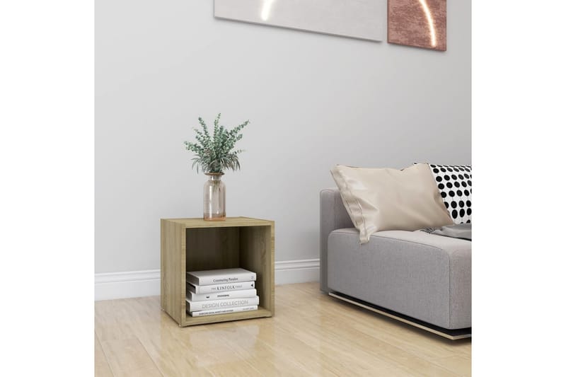 TV-bänk sonoma-ek 37x35x37 cm spånskiva - Brun - Möbler - Tv möbel & mediamöbel - TV bänk & mediabänk