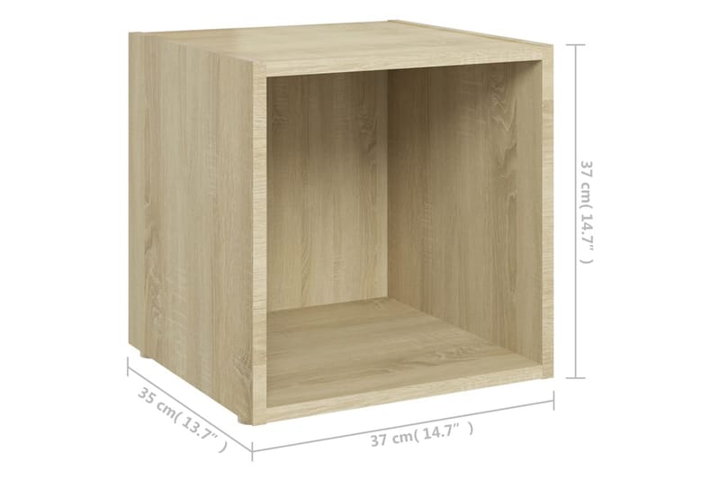 TV-bänk sonoma-ek 37x35x37 cm spånskiva - Brun - Möbler - Tv möbel & mediamöbel - TV bänk & mediabänk