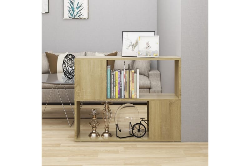 TV-bänk sonoma-ek 80x24x63 cm spånskiva - Brun - Möbler - Tv möbel & mediamöbel - TV bänk & mediabänk