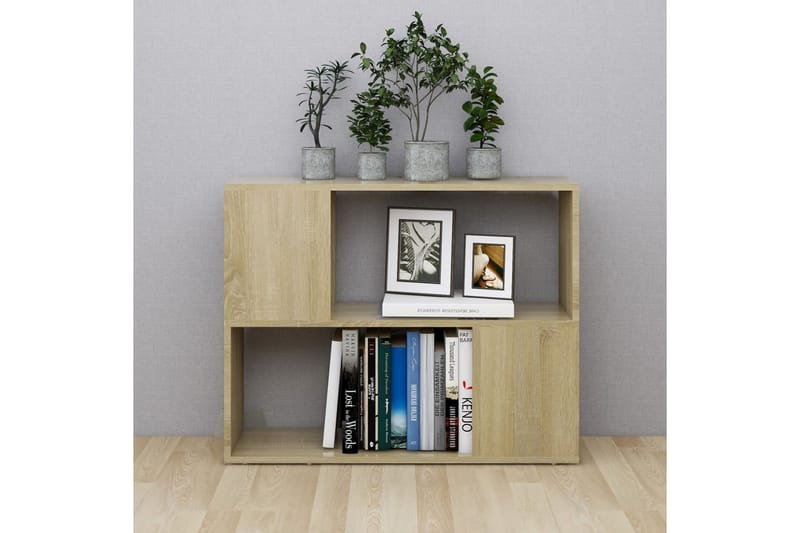 TV-bänk sonoma-ek 80x24x63 cm spånskiva - Brun - Möbler - Tv möbel & mediamöbel - TV bänk & mediabänk