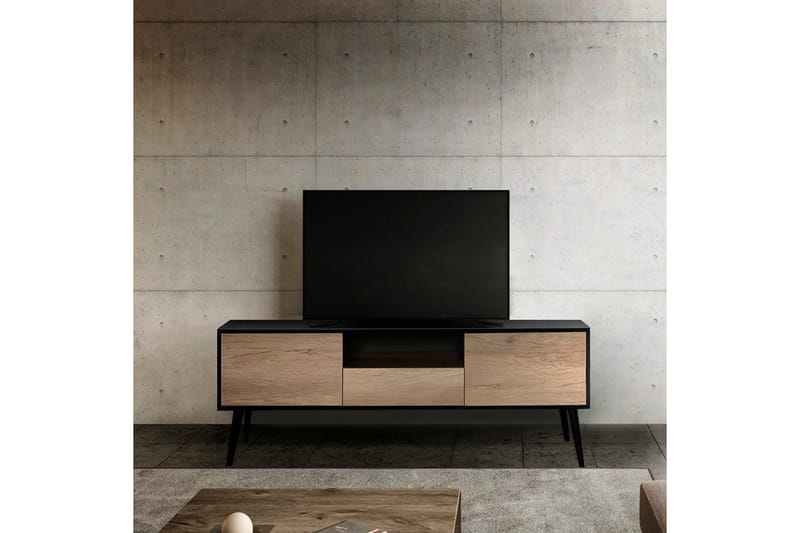 TV-bänk Sosan Svart / Taupe - Taupe/Svart - Möbler - Tv möbel & mediamöbel - TV bänk & mediabänk