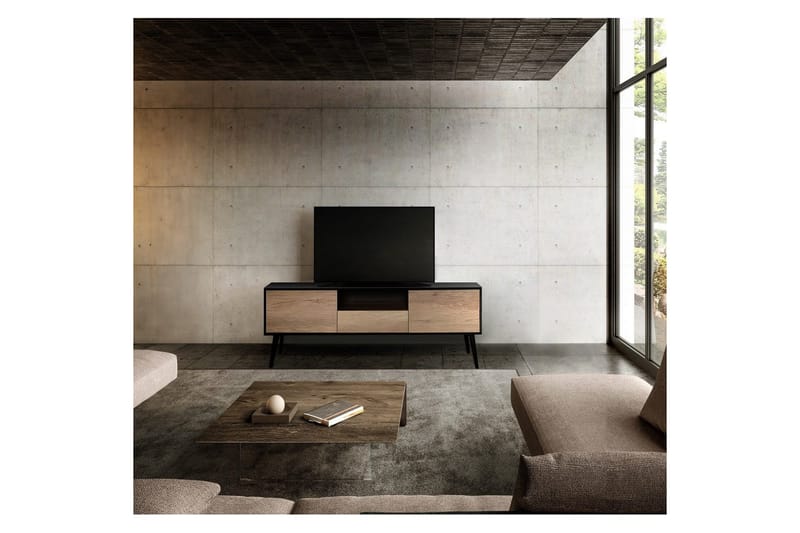 TV-bänk Sosan Svart / Taupe - Taupe/Svart - Möbler - Tv möbel & mediamöbel - TV bänk & mediabänk