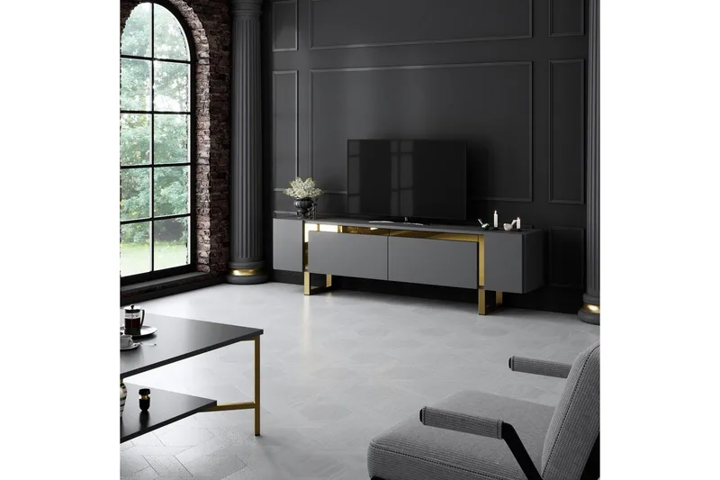 TV-bänk Sozi Antracit / Rany - Antracit / Rany - Möbler - Tv möbel & mediamöbel - TV bänk & mediabänk