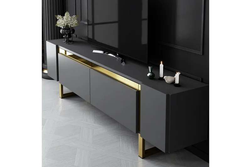 TV-bänk Sozi Antracit / Rany - Antracit / Rany - Möbler - Tv möbel & mediamöbel - TV bänk & mediabänk