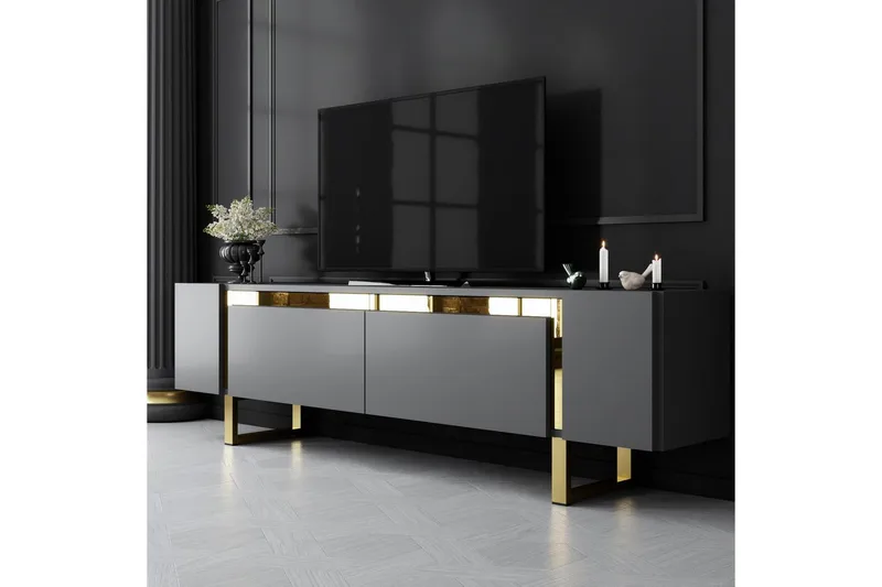 TV-bänk Sozi Antracit / Rany - Antracit / Rany - Möbler - Tv möbel & mediamöbel - TV bänk & mediabänk