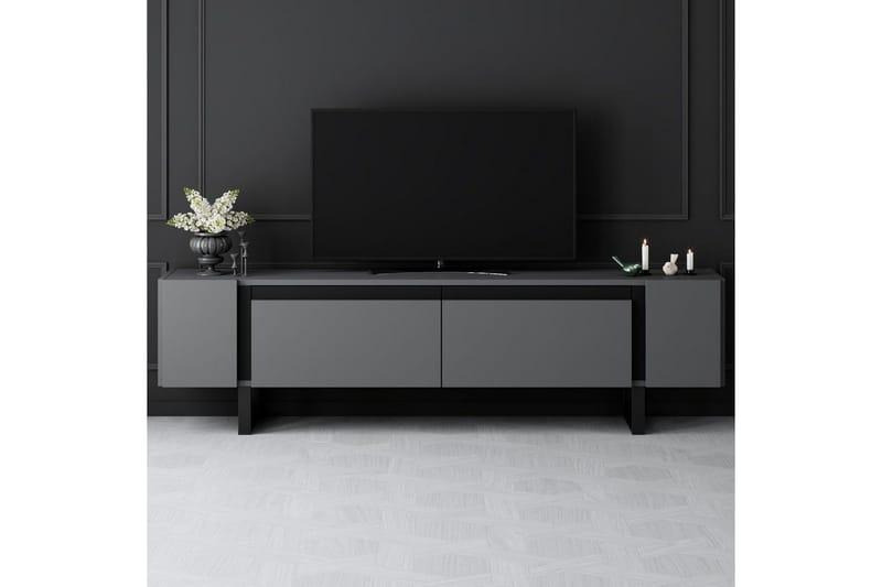 TV-bänk Sozi Antracit / Svart - Antracit / Svart - Möbler - Tv möbel & mediamöbel - TV bänk & mediabänk