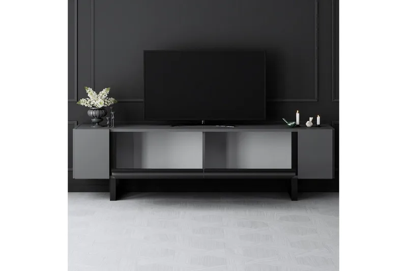 TV-bänk Sozi Antracit / Svart - Antracit / Svart - Möbler - Tv möbel & mediamöbel - TV bänk & mediabänk