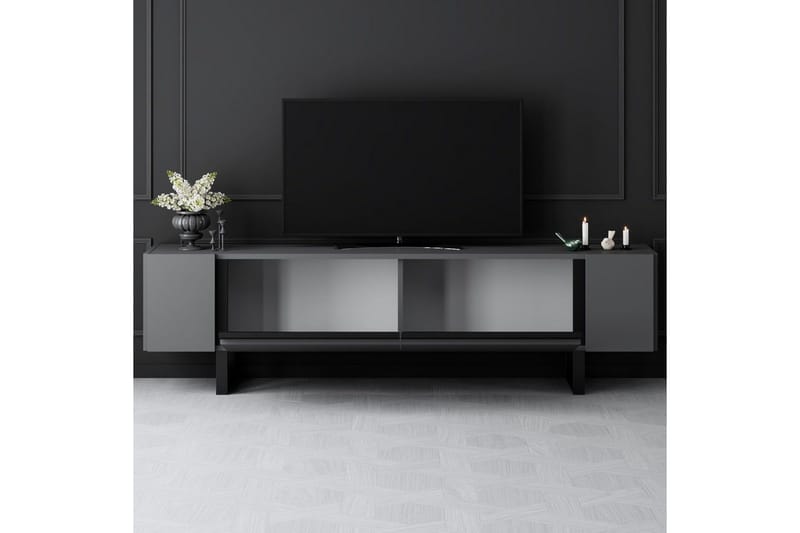 TV-bänk Sozi Antracit / Svart - Antracit / Svart - Möbler - Tv möbel & mediamöbel - TV bänk & mediabänk