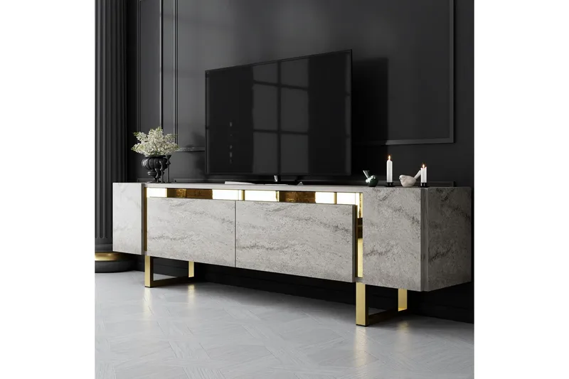 TV-bänk Sozi Travertin / Rany - Travertin / Rany - Möbler - Tv möbel & mediamöbel - TV bänk & mediabänk