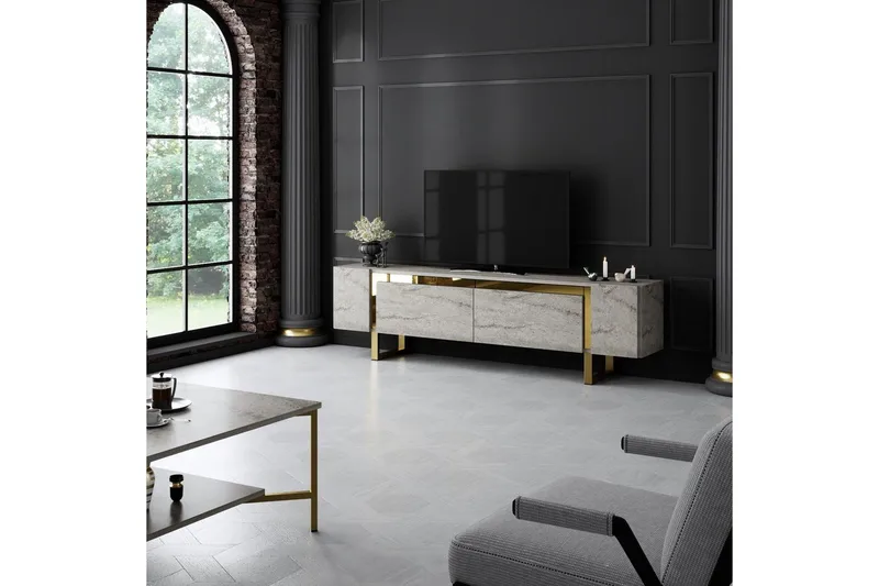 TV-bänk Sozi Travertin / Rany - Travertin / Rany - Möbler - Tv möbel & mediamöbel - TV bänk & mediabänk