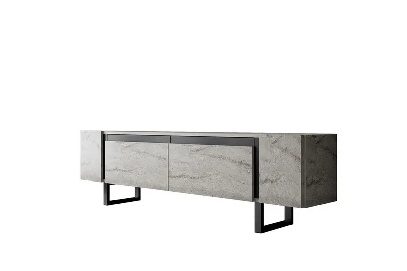 TV-bänk Sozi Travertin / Svart - Travertin / Svart - Möbler - Tv möbel & mediamöbel - TV bänk & mediabänk