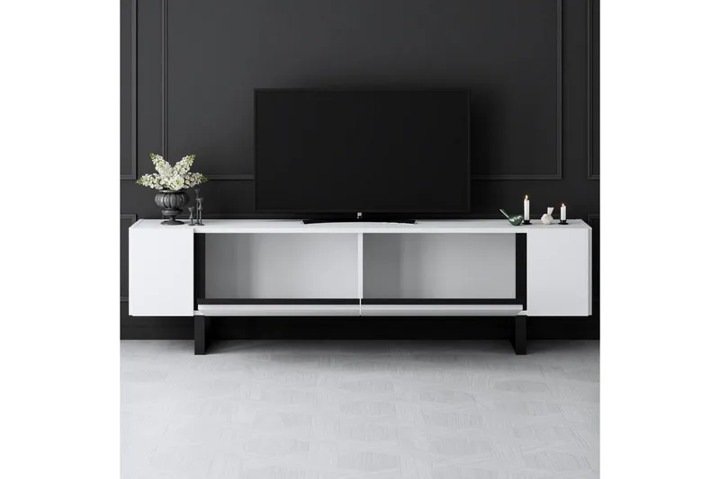 TV-bänk Sozi Vit / Svart - Vit / Svart - Möbler - Tv möbel & mediamöbel - TV bänk & mediabänk