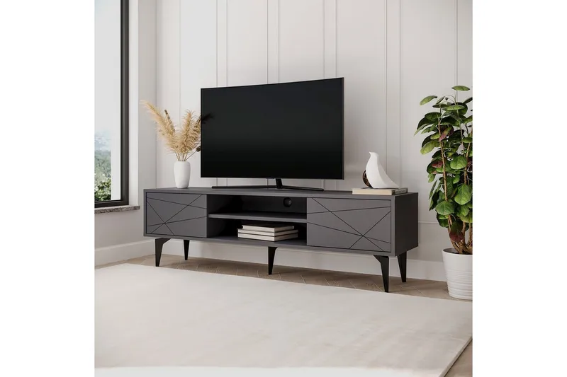 TV-bänk Sudama Antracit - Antracit - Möbler - Tv möbel & mediamöbel - TV bänk & mediabänk