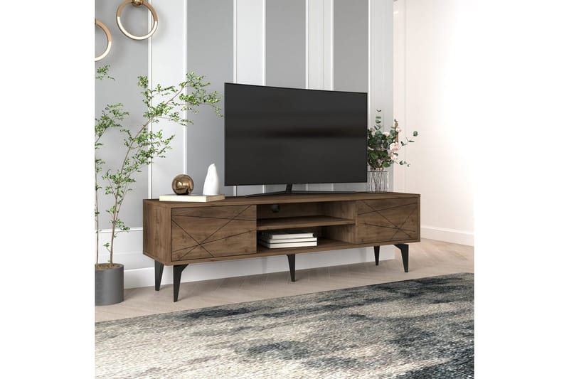 TV-bänk Sudama Valnöt - Valnöt - Möbler - Tv möbel & mediamöbel - TV bänk & mediabänk