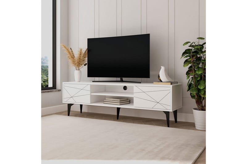 TV-bänk Sudama Vit - Vit - Möbler - Tv möbel & mediamöbel - TV bänk & mediabänk