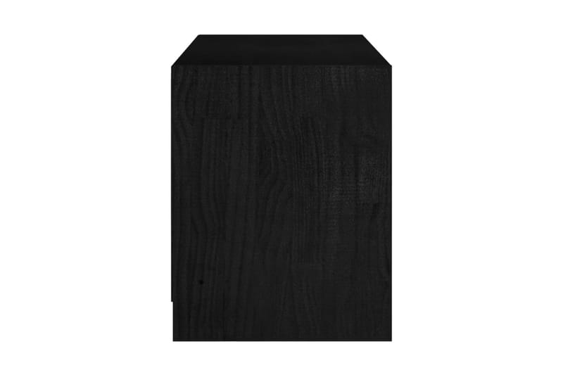 TV-bänk svart 104x33x41 cm massiv furu - Svart - Möbler - Tv möbel & mediamöbel - TV bänk & mediabänk