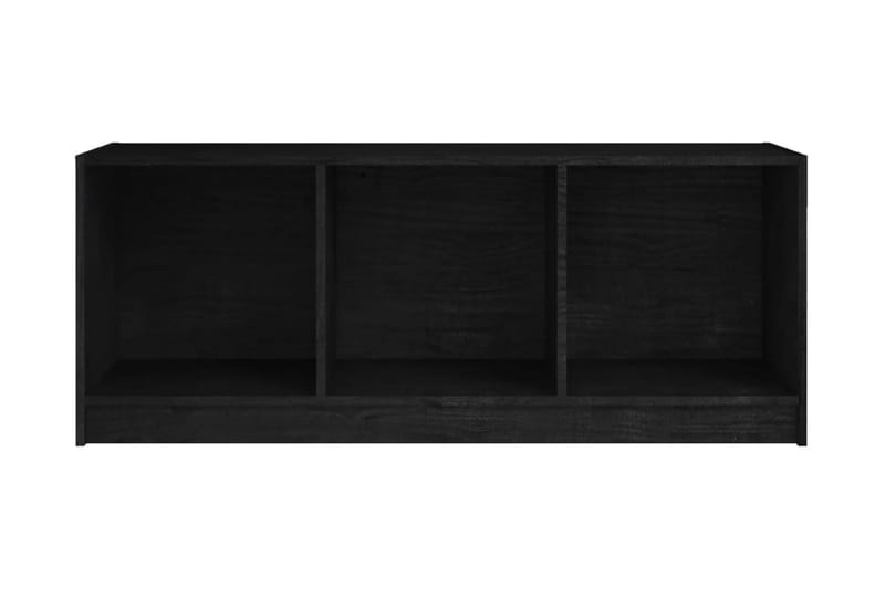 TV-bänk svart 104x33x41 cm massiv furu - Svart - Möbler - Tv möbel & mediamöbel - TV bänk & mediabänk