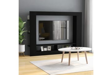 TV-bänk svart 152x22x113 cm spånskiva