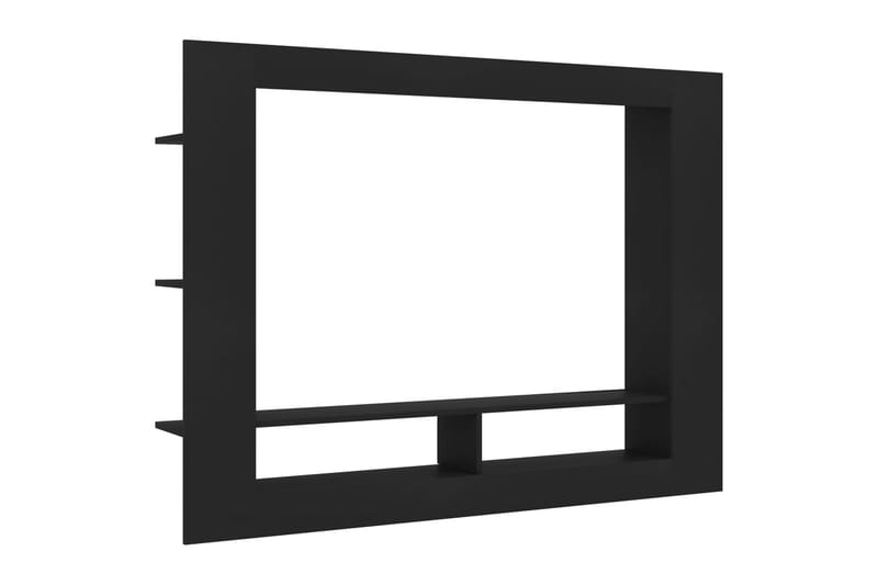 TV-bänk svart 152x22x113 cm spånskiva - Svart - TV bänk & mediabänk
