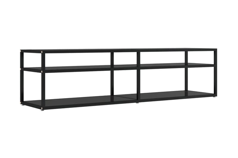TV-bänk svart 160x40x40,5 cm härdat glas - Svart - Möbler - Tv möbel & mediamöbel - TV bänk & mediabänk
