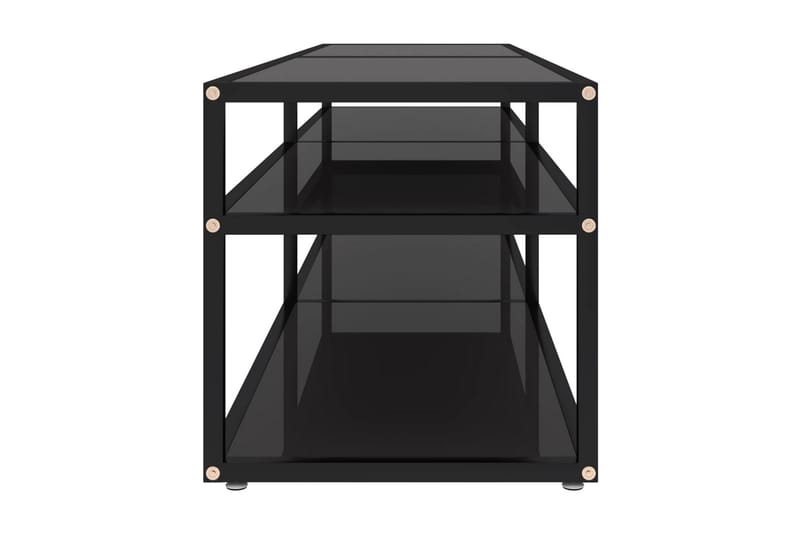 TV-bänk svart 160x40x40,5 cm härdat glas - Svart - Möbler - Tv möbel & mediamöbel - TV bänk & mediabänk