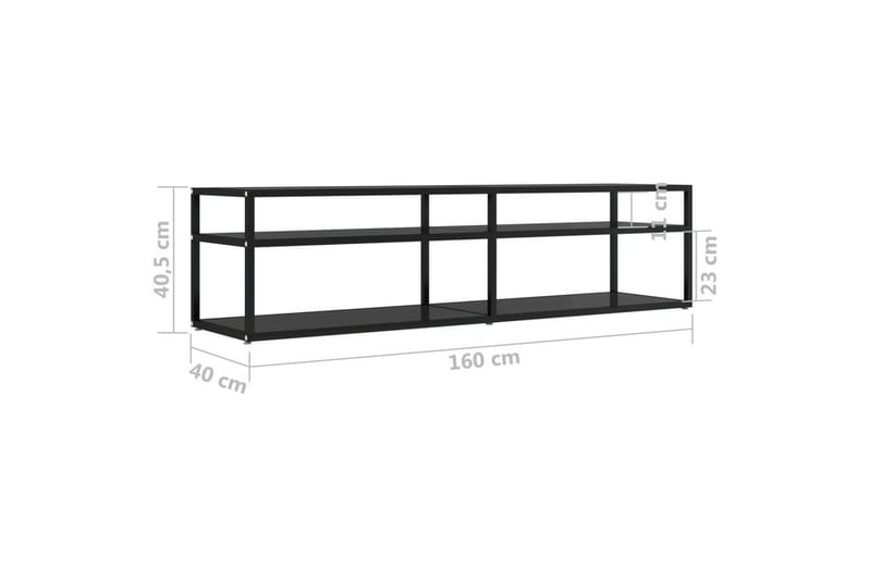 TV-bänk svart 160x40x40,5 cm härdat glas - Svart - Möbler - Tv möbel & mediamöbel - TV bänk & mediabänk