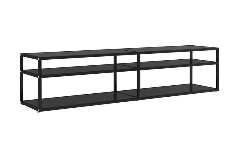 TV-bänk svart 180x40x40,5 cm härdat glas - Svart - Möbler - Tv möbel & mediamöbel - TV bänk & mediabänk