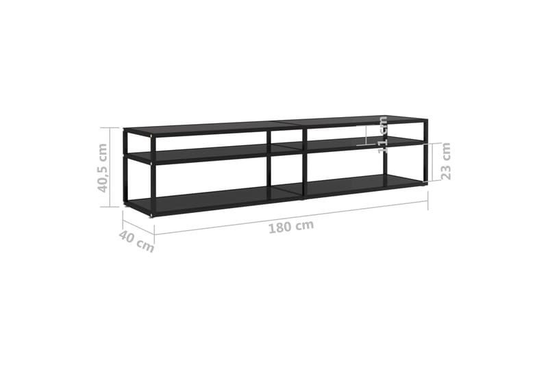 TV-bänk svart 180x40x40,5 cm härdat glas - Svart - Möbler - Tv möbel & mediamöbel - TV bänk & mediabänk
