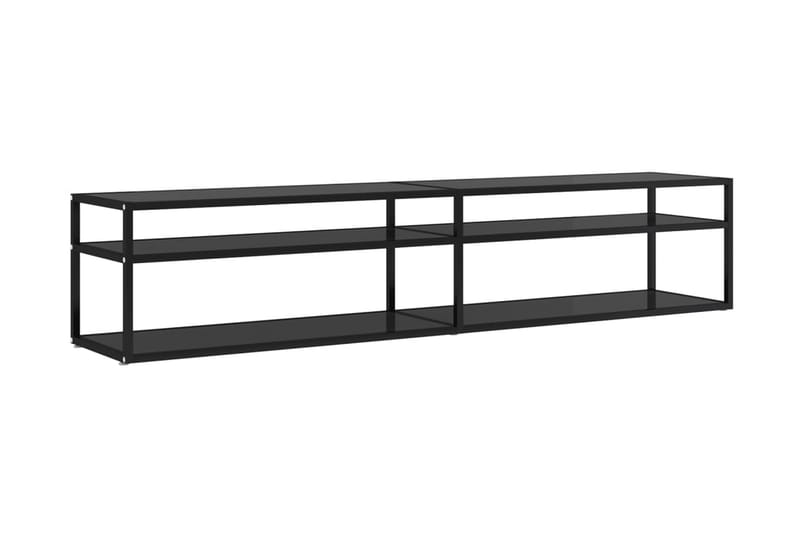 TV-bänk svart 200x40x40,5 cm härdat glas - Svart - Möbler - Tv möbel & mediamöbel - TV bänk & mediabänk