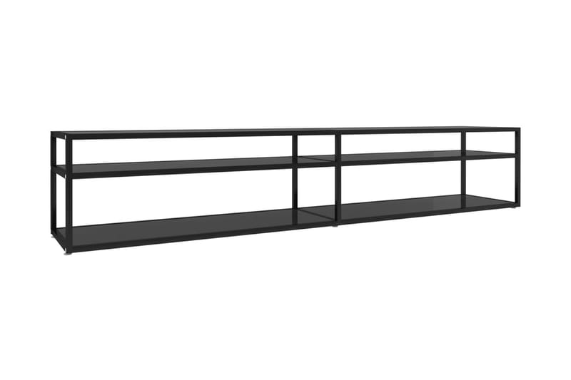 TV-bänk svart 220x40x40,5 cm härdat glas - Svart - Möbler - Tv möbel & mediamöbel - TV bänk & mediabänk