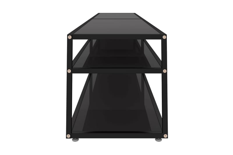 TV-bänk svart 220x40x40,5 cm härdat glas - Svart - Möbler - Tv möbel & mediamöbel - TV bänk & mediabänk