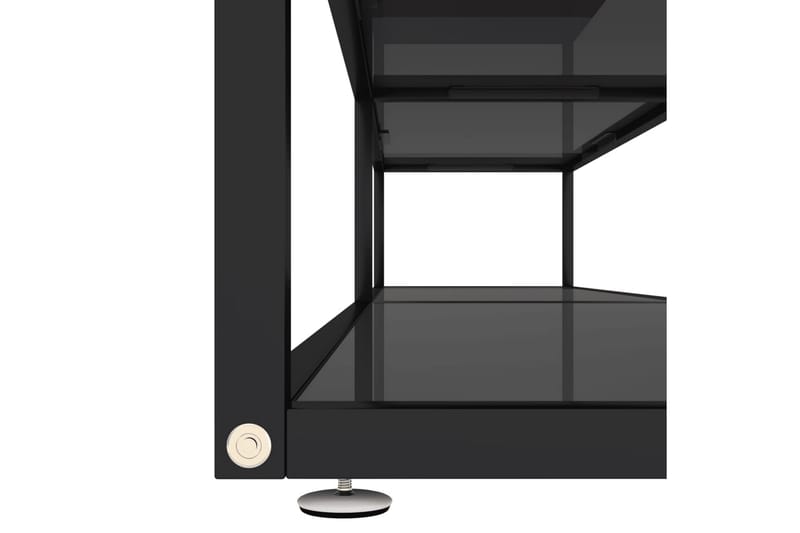 TV-bänk svart 220x40x40,5 cm härdat glas - Svart - Möbler - Tv möbel & mediamöbel - TV bänk & mediabänk