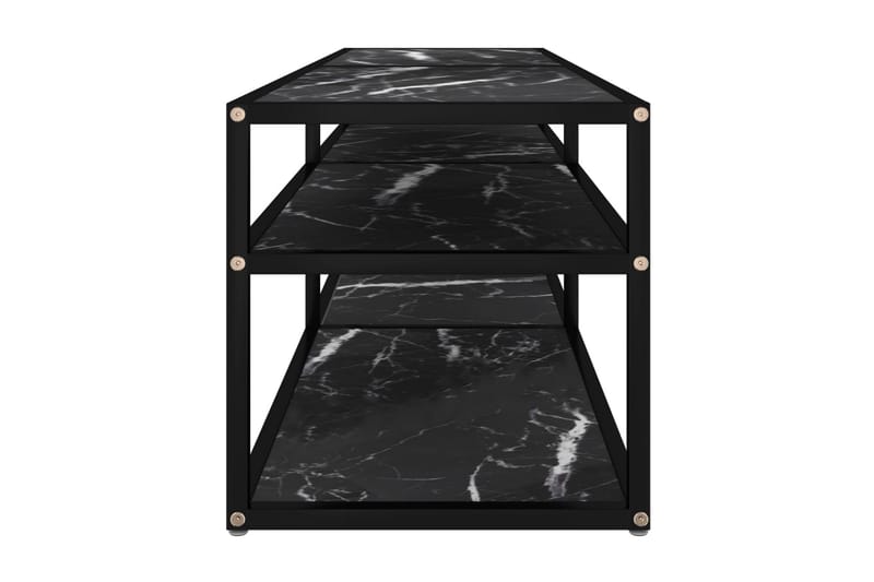 TV-bänk svart marmor 140x40x40,5 cm härdat glas - Svart - Möbler - Tv möbel & mediamöbel - TV bänk & mediabänk