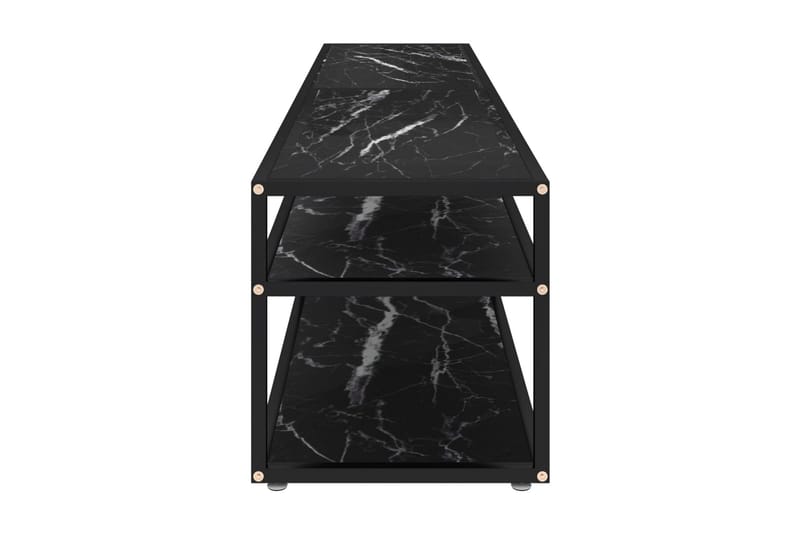 TV-bänk svart marmor 180x40x40,5 cm härdat glas - Svart - Möbler - Tv möbel & mediamöbel - TV bänk & mediabänk