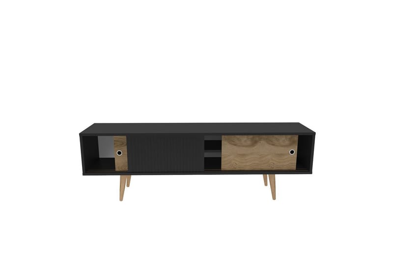 TV-bänk Ticoman Antracit / Ek - Antracit / Ek - Möbler - Tv möbel & mediamöbel - TV bänk & mediabänk