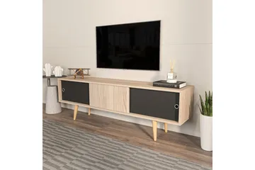 TV-bänk Ticoman Ek / svart - Ek / svart - Möbler - Tv möbel & mediamöbel - TV bänk & mediabänk