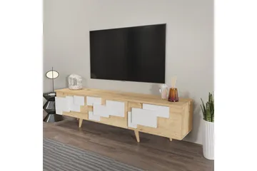 TV-bänk Ticomannd Ek / Vit - Ek / Vit - Möbler - Tv möbel & mediamöbel - TV bänk & mediabänk