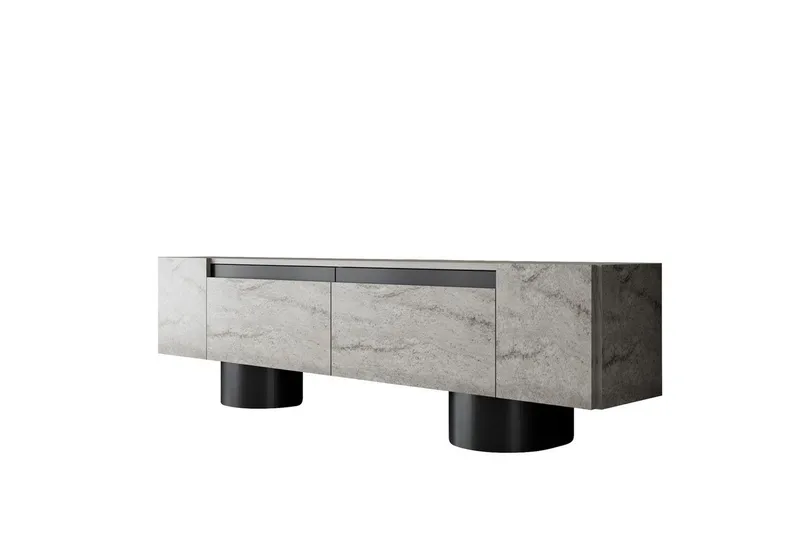 TV-bänk Travertin / Svart - Travertin / Svart - Möbler - Tv möbel & mediamöbel - TV bänk & mediabänk