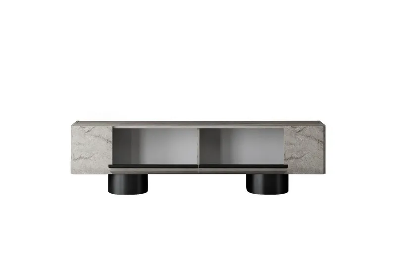 TV-bänk Travertin / Svart - Travertin / Svart - Möbler - Tv möbel & mediamöbel - TV bänk & mediabänk
